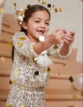 Conjunto Falda Lentejuelas Plateado Abel & Lula niña